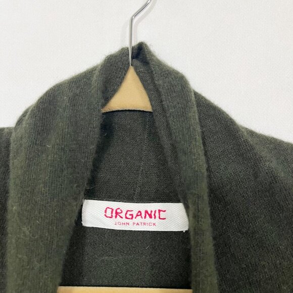 Organic John Patrick Green Cashmere Open Front Cardigan Sweater Size Medium - Picture 3 of 6